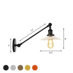 Applique murale LED industrielle en verre noir conique réglable