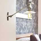 Applique murale LED industrielle en verre noir conique réglable