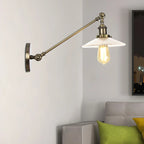 Applique murale LED industrielle en verre noir conique réglable
