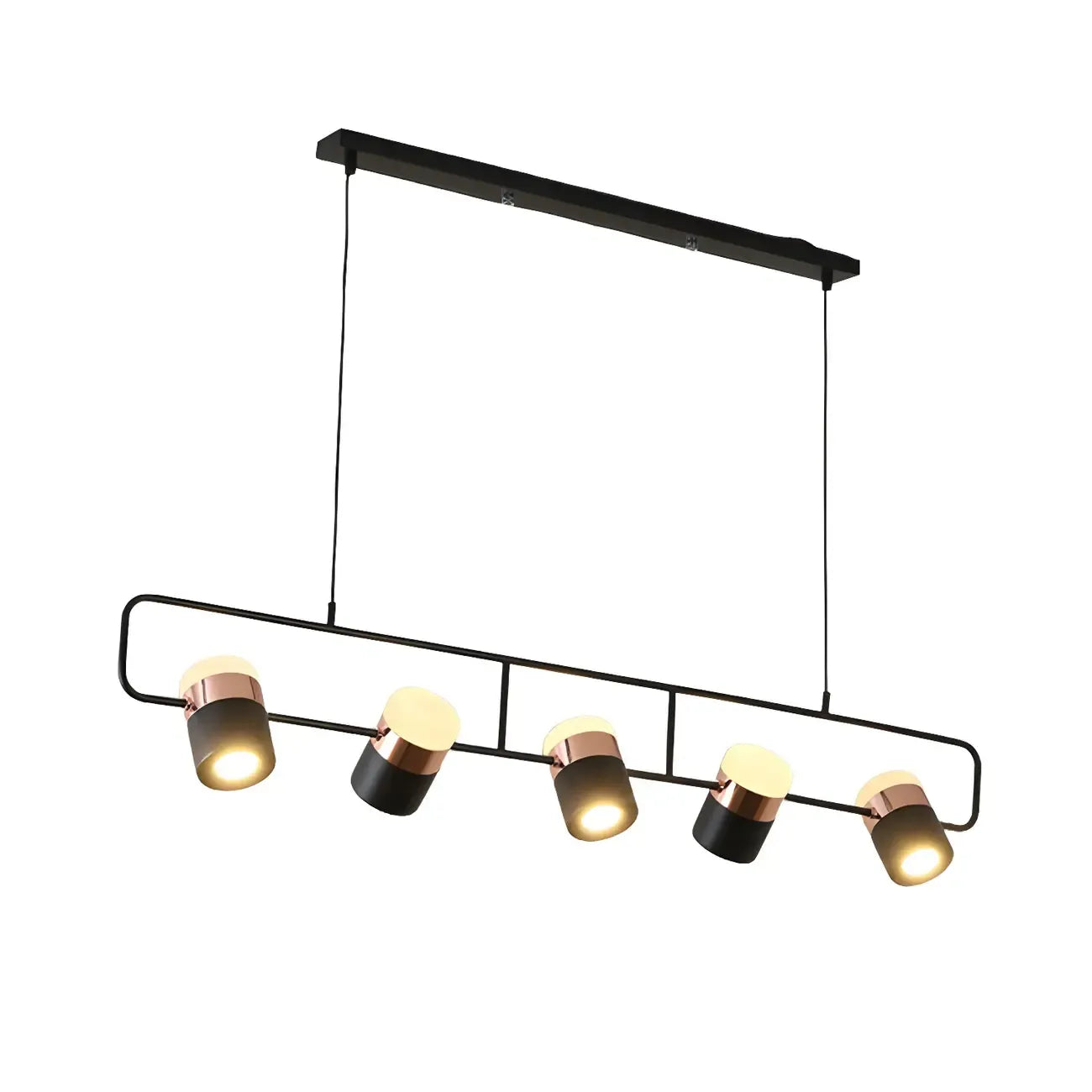 Suspension cylindrique noire moderne pour cuisine