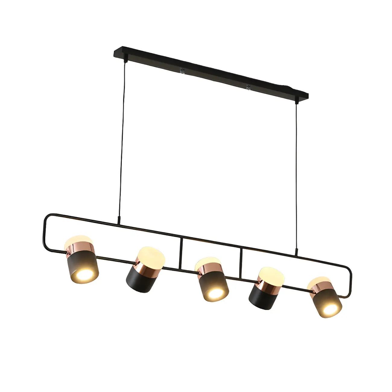 Suspension cylindrique noire moderne pour cuisine