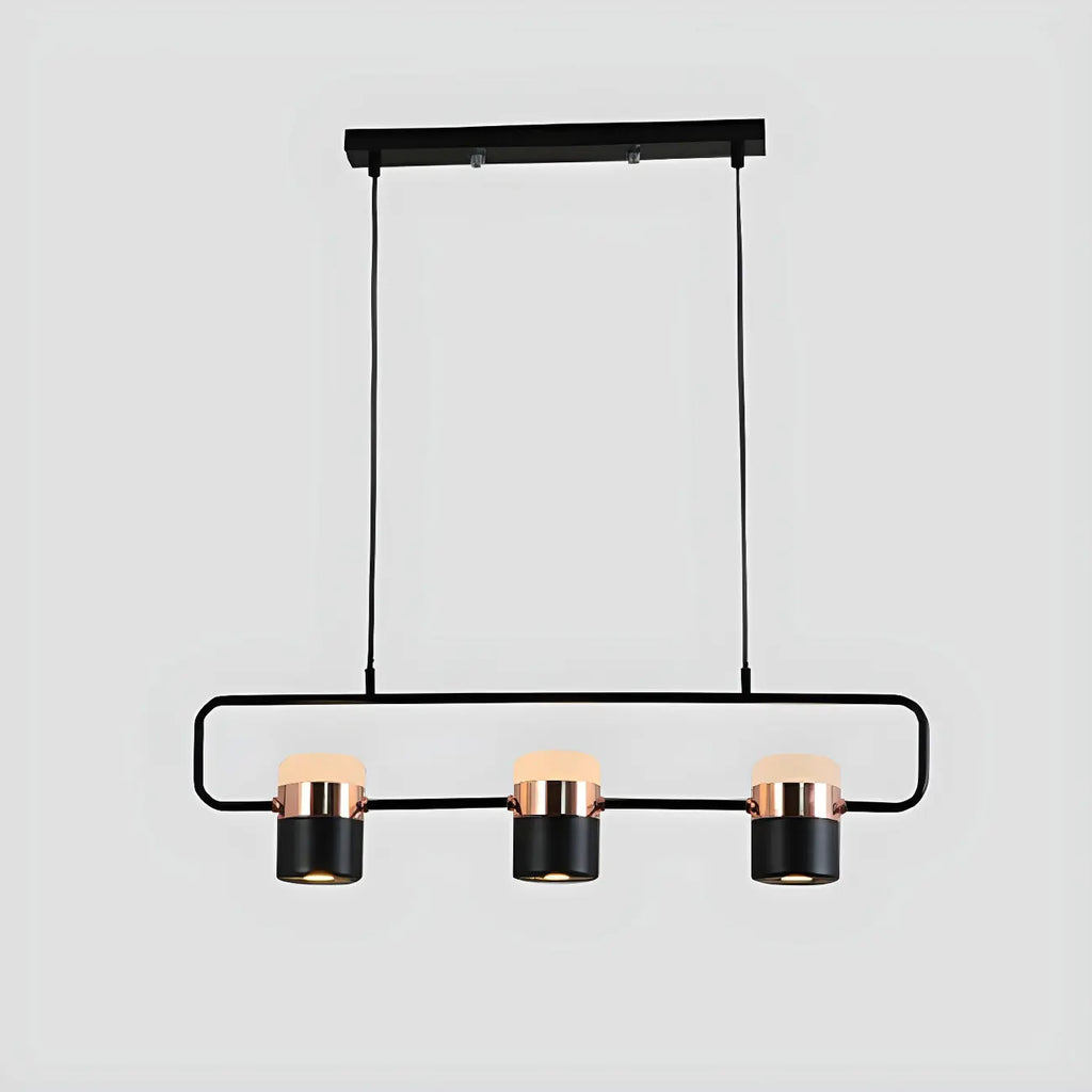 Suspension cylindrique noire moderne pour cuisine