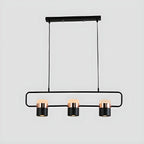 Suspension cylindrique noire moderne pour cuisine
