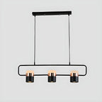 Suspension cylindrique noire moderne pour cuisine