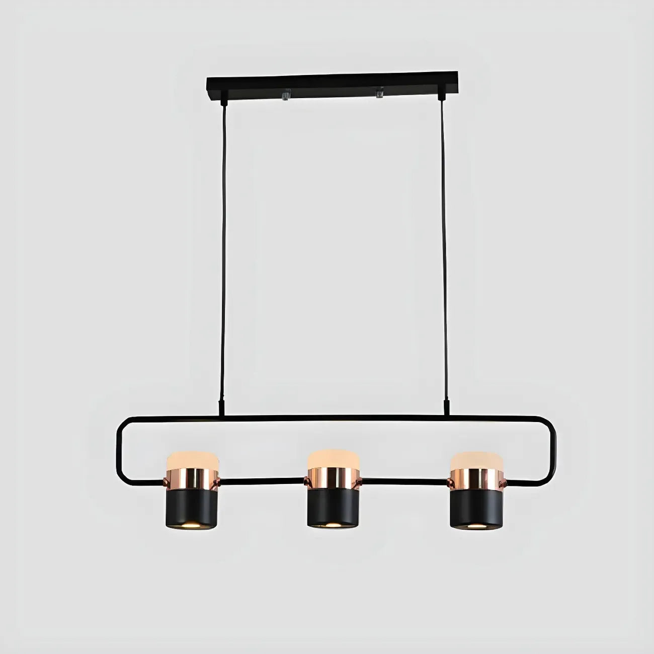 Suspension cylindrique noire moderne pour cuisine