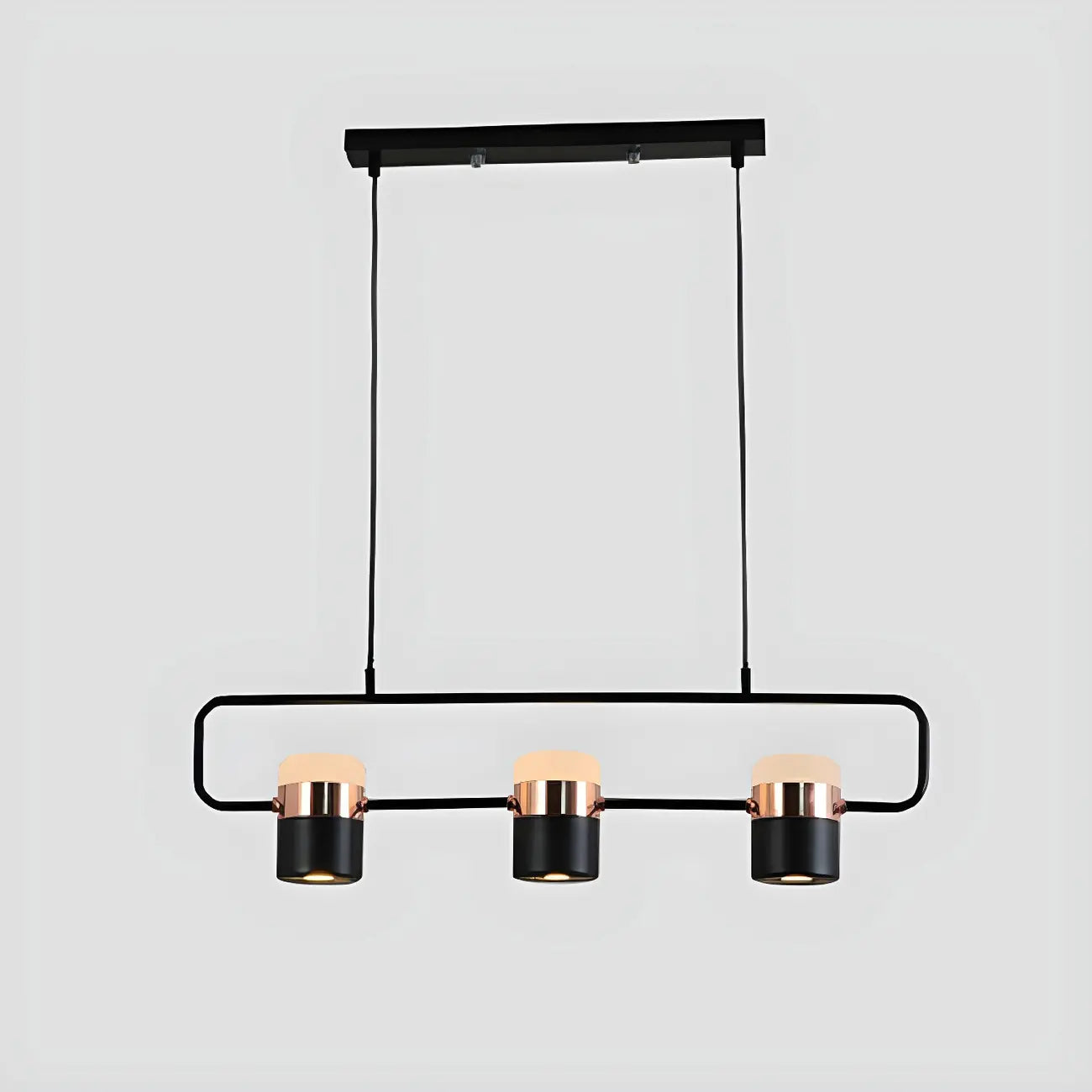 Suspension cylindrique noire moderne pour cuisine
