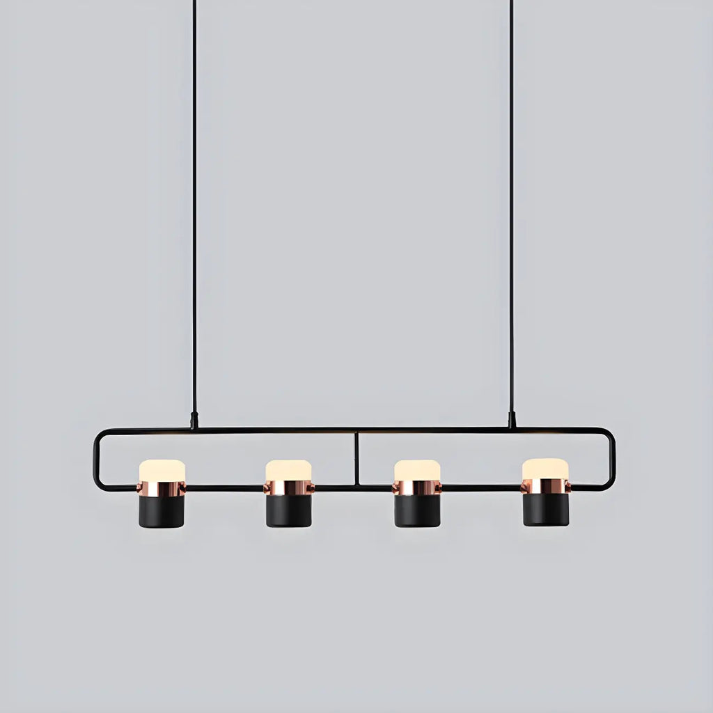 Suspension cylindrique noire moderne pour cuisine