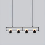 Suspension cylindrique noire moderne pour cuisine