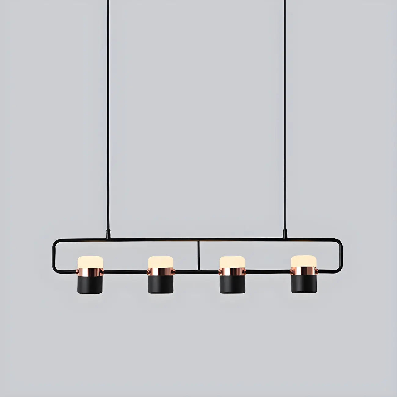 Suspension cylindrique noire moderne pour cuisine