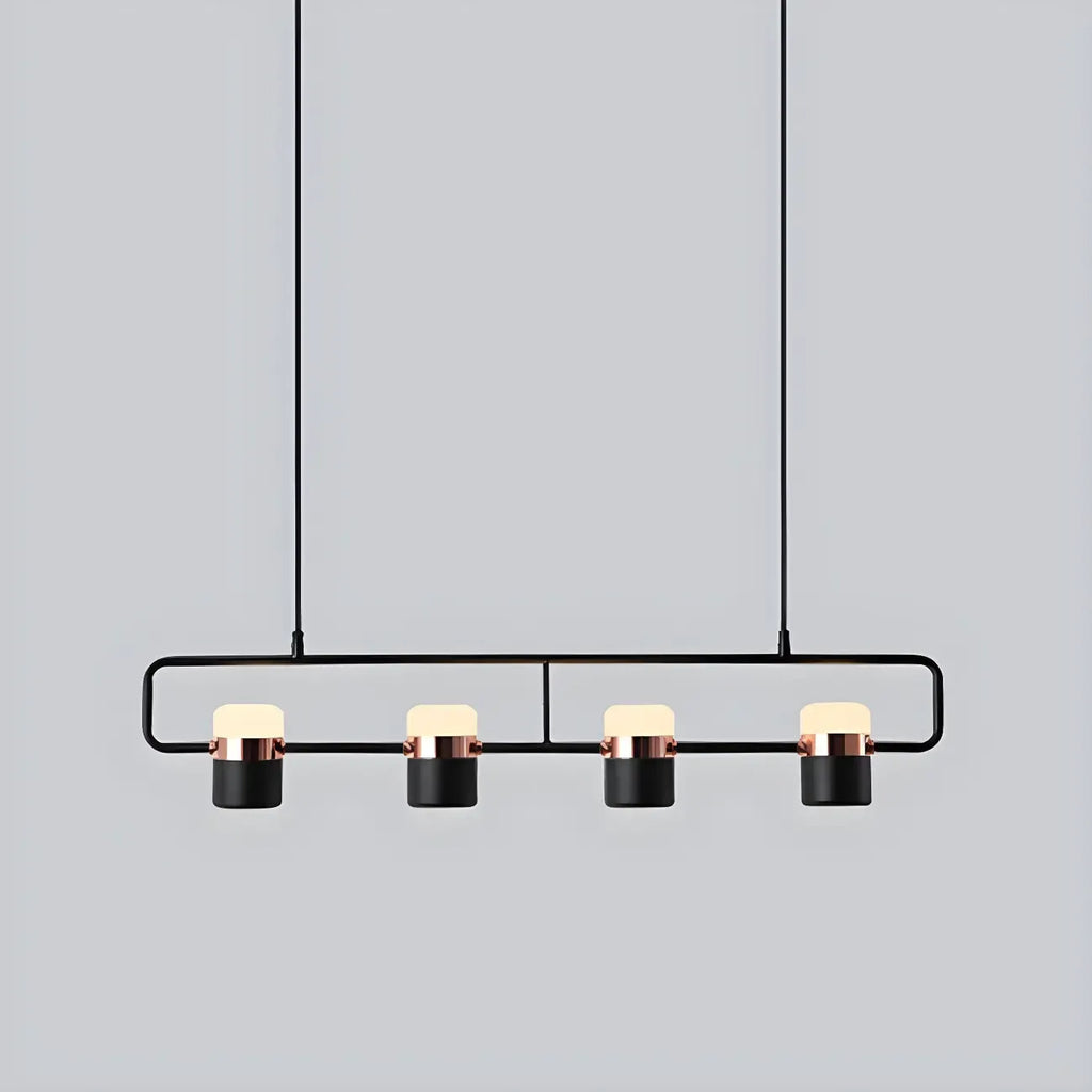 Suspension cylindrique noire moderne pour cuisine
