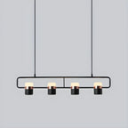 Suspension cylindrique noire moderne pour cuisine