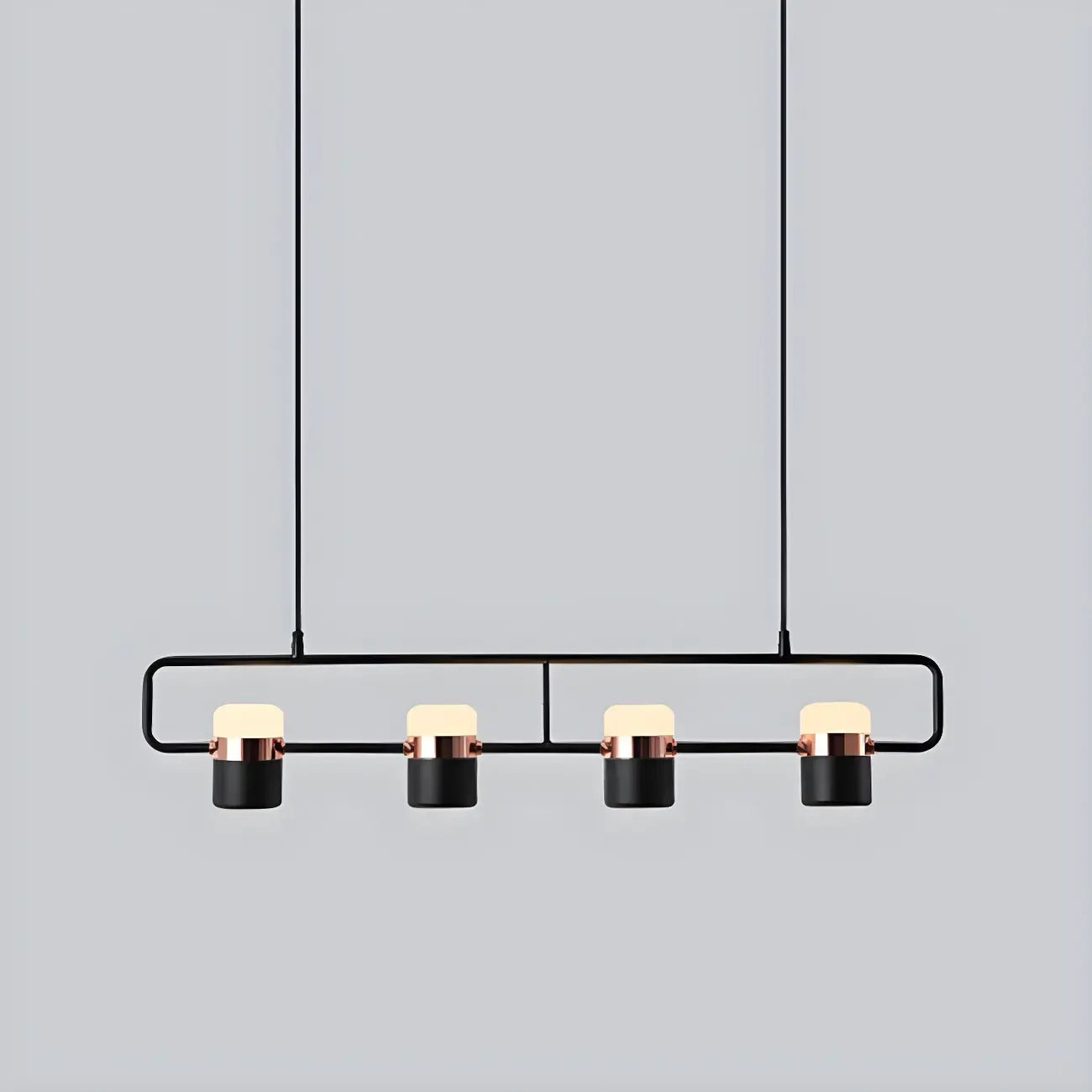 Suspension cylindrique noire moderne pour cuisine