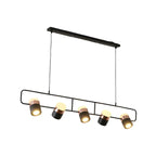 Suspension cylindrique noire moderne pour cuisine