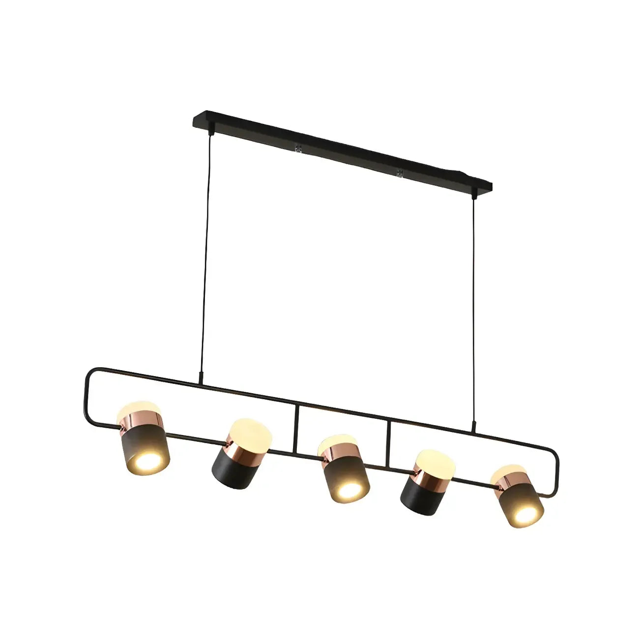 Suspension cylindrique noire moderne pour cuisine