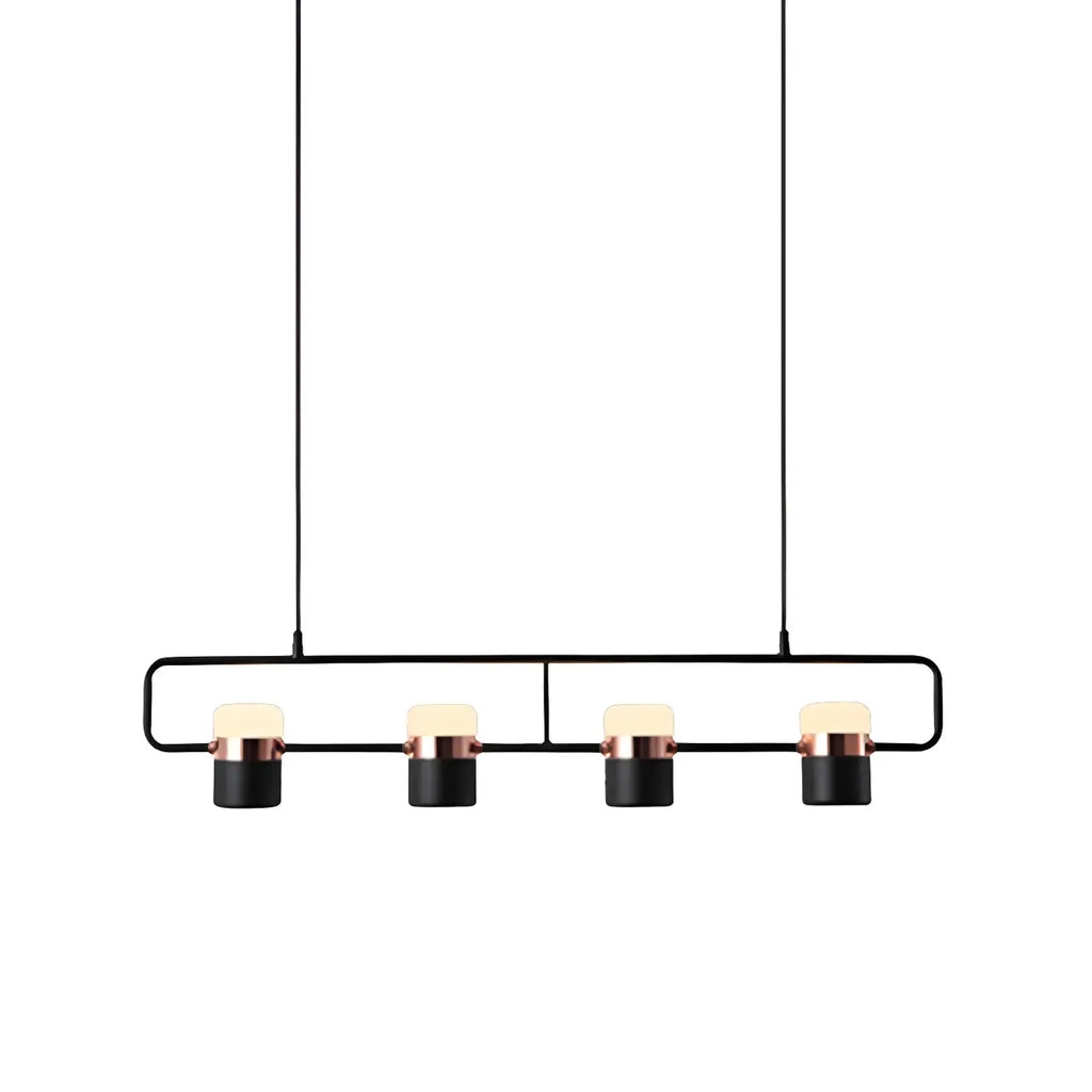 Suspension cylindrique noire moderne pour cuisine