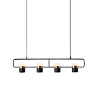 Suspension cylindrique noire moderne pour cuisine