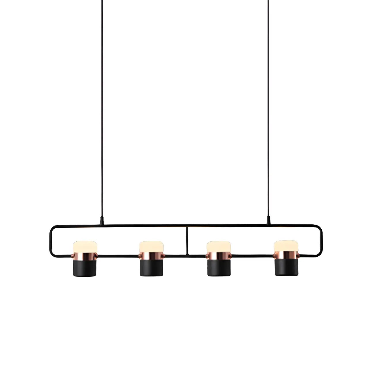 Suspension cylindrique noire moderne pour cuisine