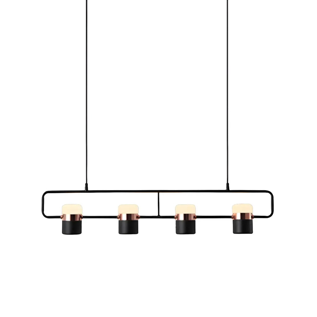 Suspension cylindrique noire moderne pour cuisine