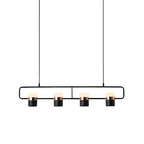 Suspension cylindrique noire moderne pour cuisine