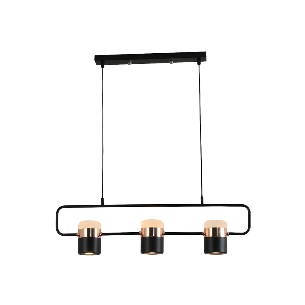 Suspension cylindrique noire moderne pour cuisine