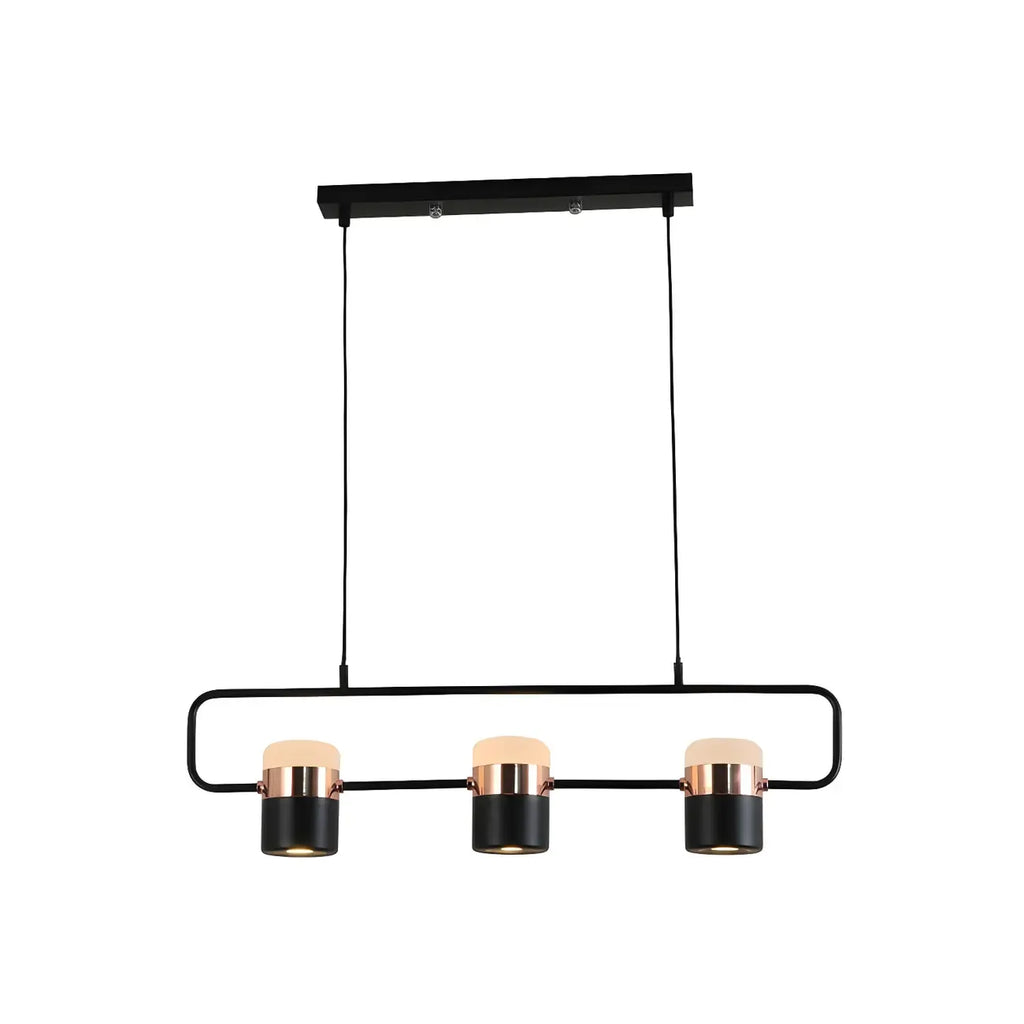 Suspension cylindrique noire moderne pour cuisine