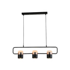 Suspension cylindrique noire moderne pour cuisine