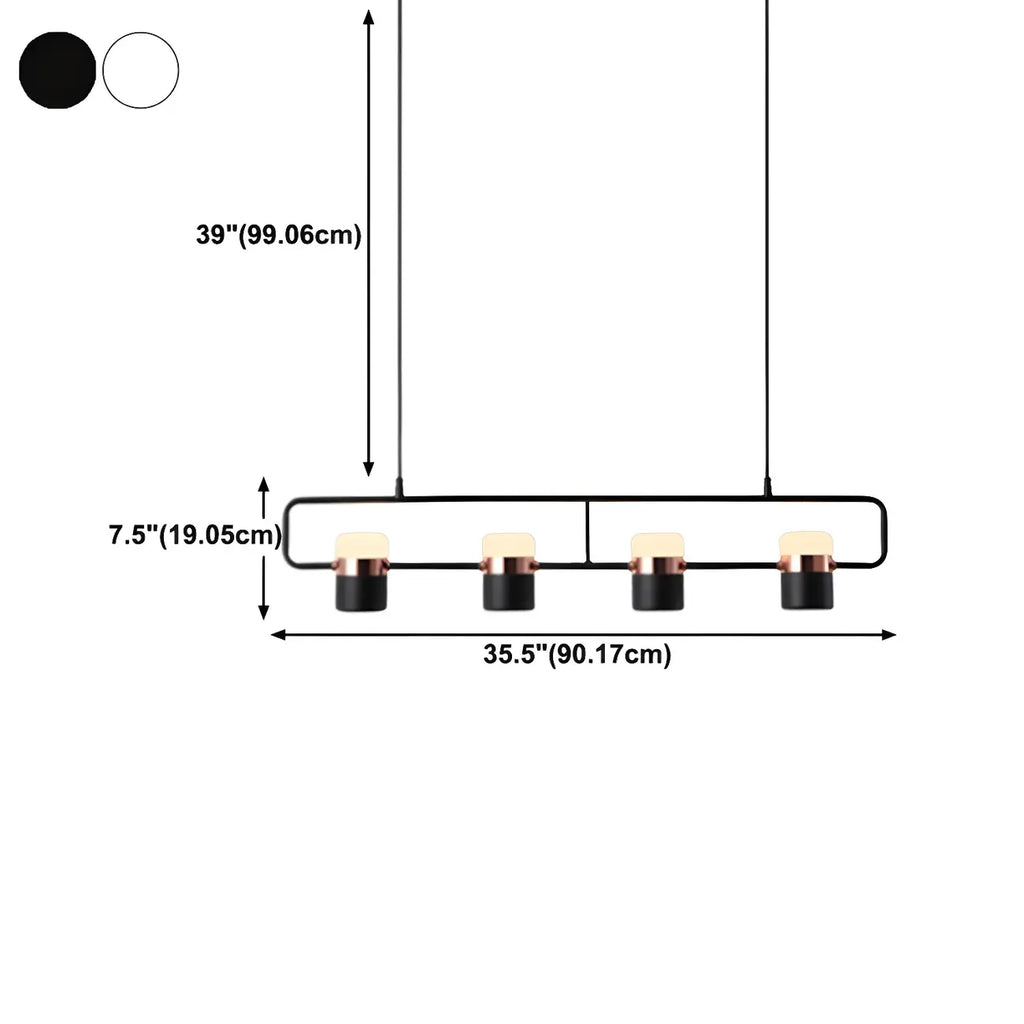 Suspension cylindrique noire moderne pour cuisine