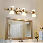 Applique murale LED moderne dorée conique pour salle de bain