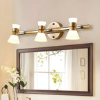 Applique murale LED moderne dorée conique pour salle de bain