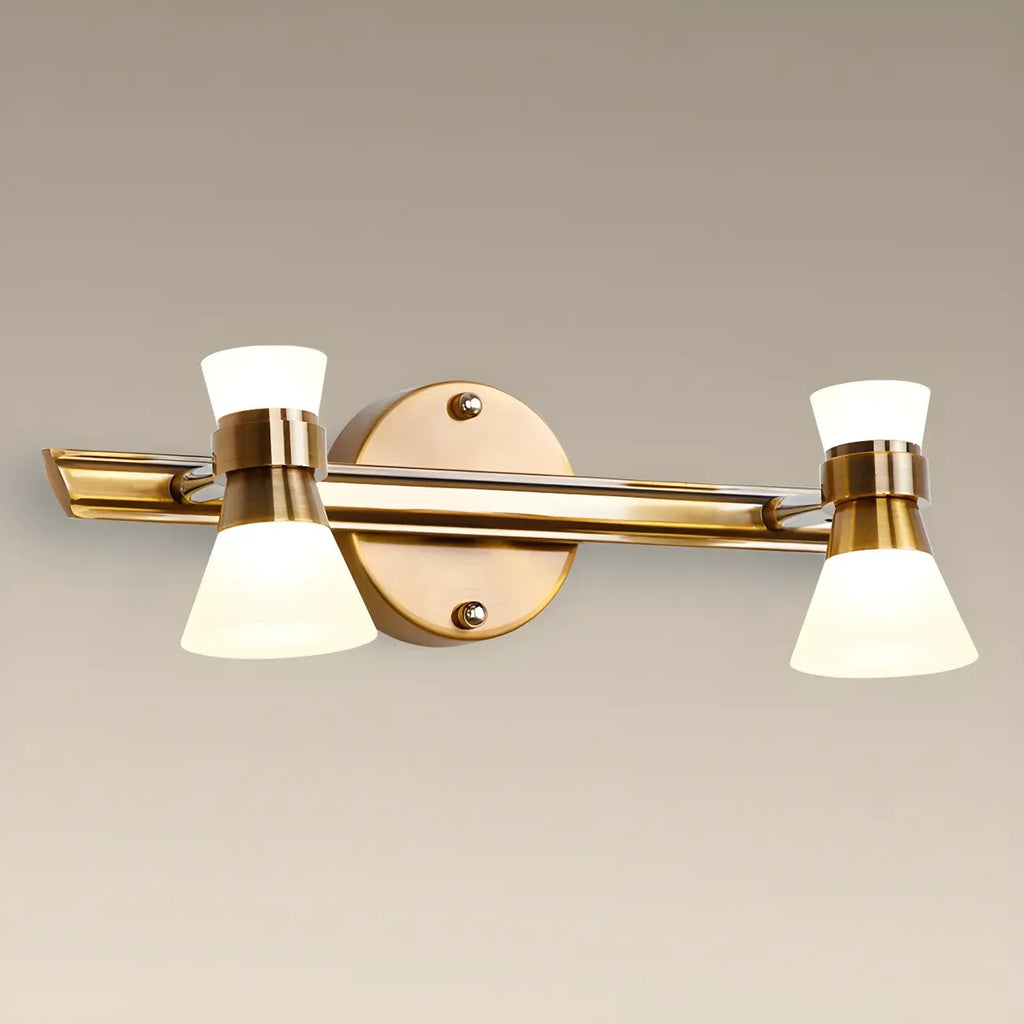 Applique murale LED moderne dorée conique pour salle de bain