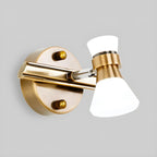 Applique murale LED moderne dorée conique pour salle de bain