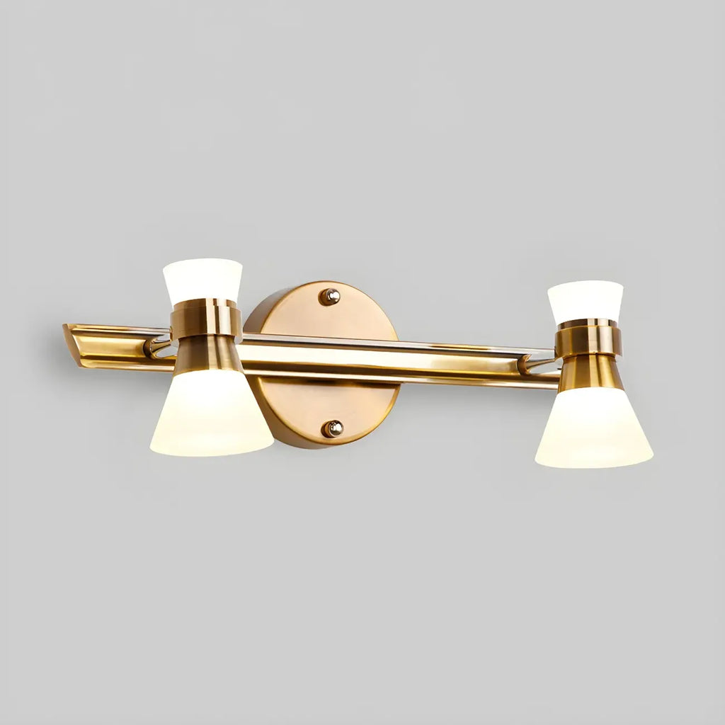 Applique murale LED moderne dorée conique pour salle de bain
