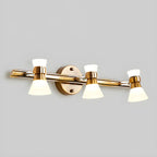 Applique murale LED moderne dorée conique pour salle de bain