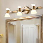 Applique murale LED moderne dorée conique pour salle de bain