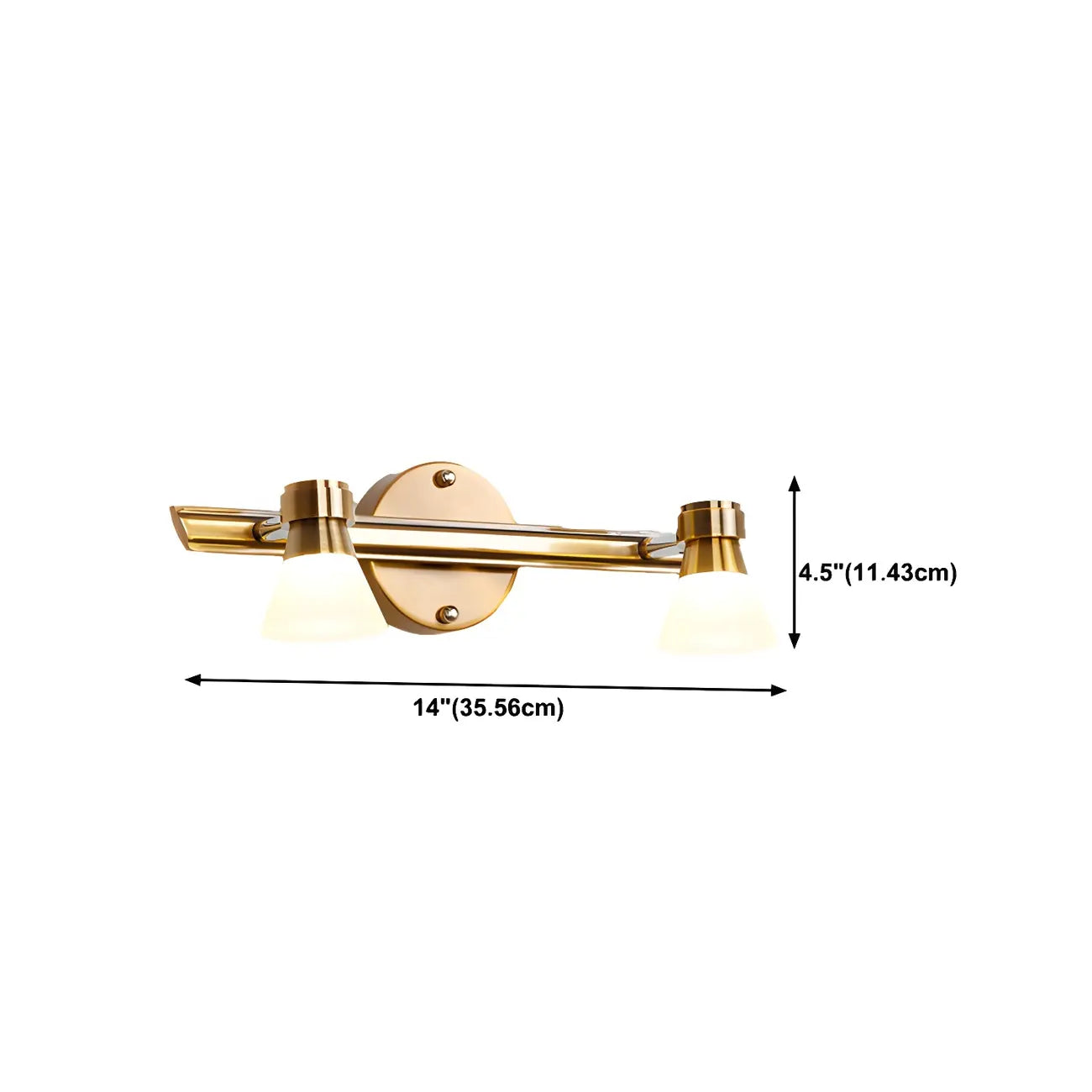 Applique murale LED moderne dorée conique pour salle de bain