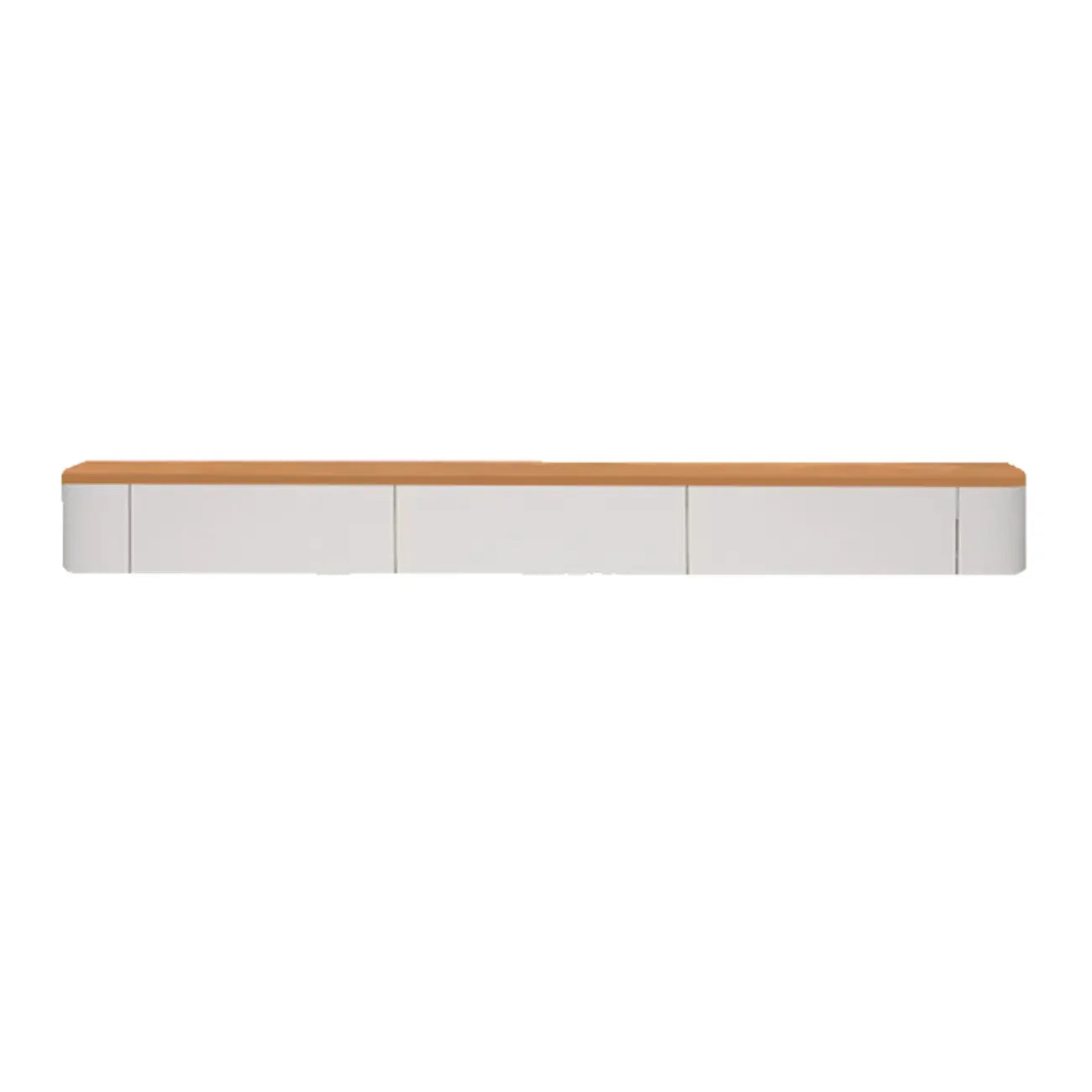 Mobile TV sospeso contemporaneo in legno bianco lungo con cassetti
