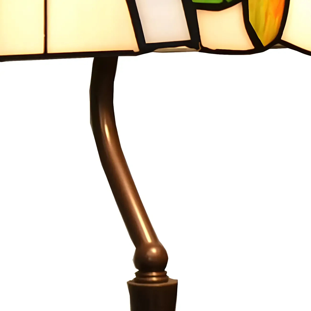 Lampe de table rétro HomeyFad en vitrail LED, style banquier, avec chaînette.