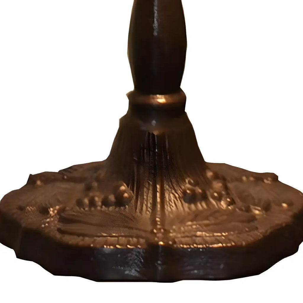 Lampe de table rétro HomeyFad en vitrail LED, style banquier, avec chaînette.