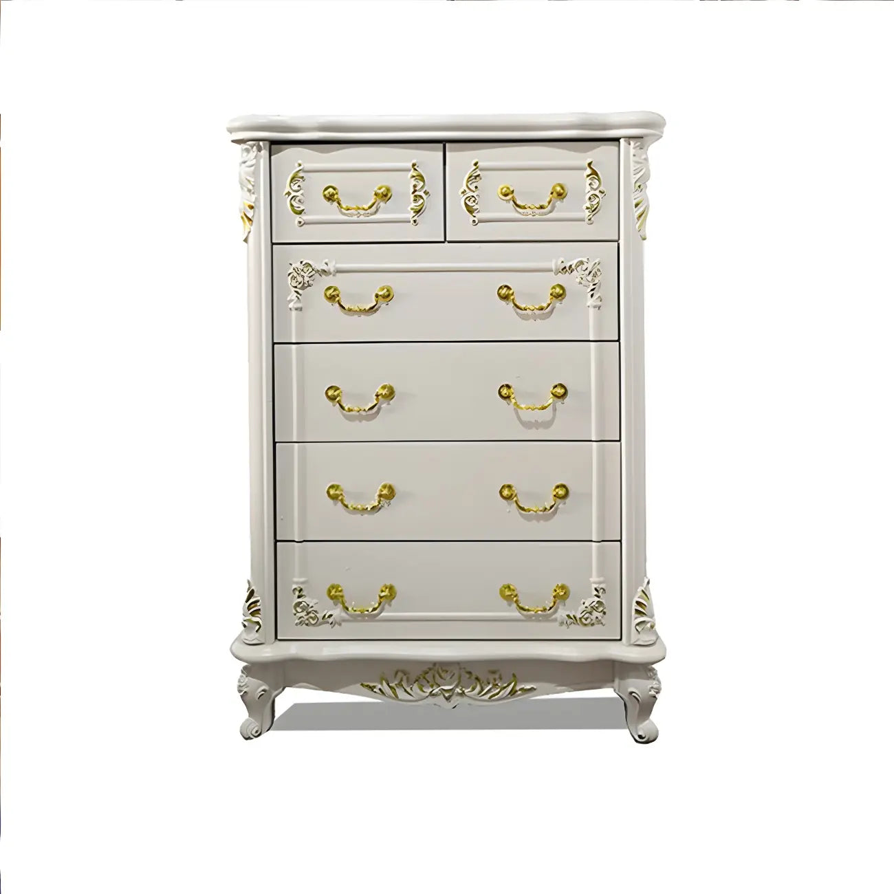 Commode classique en bois blanc avec coffre de rangement
