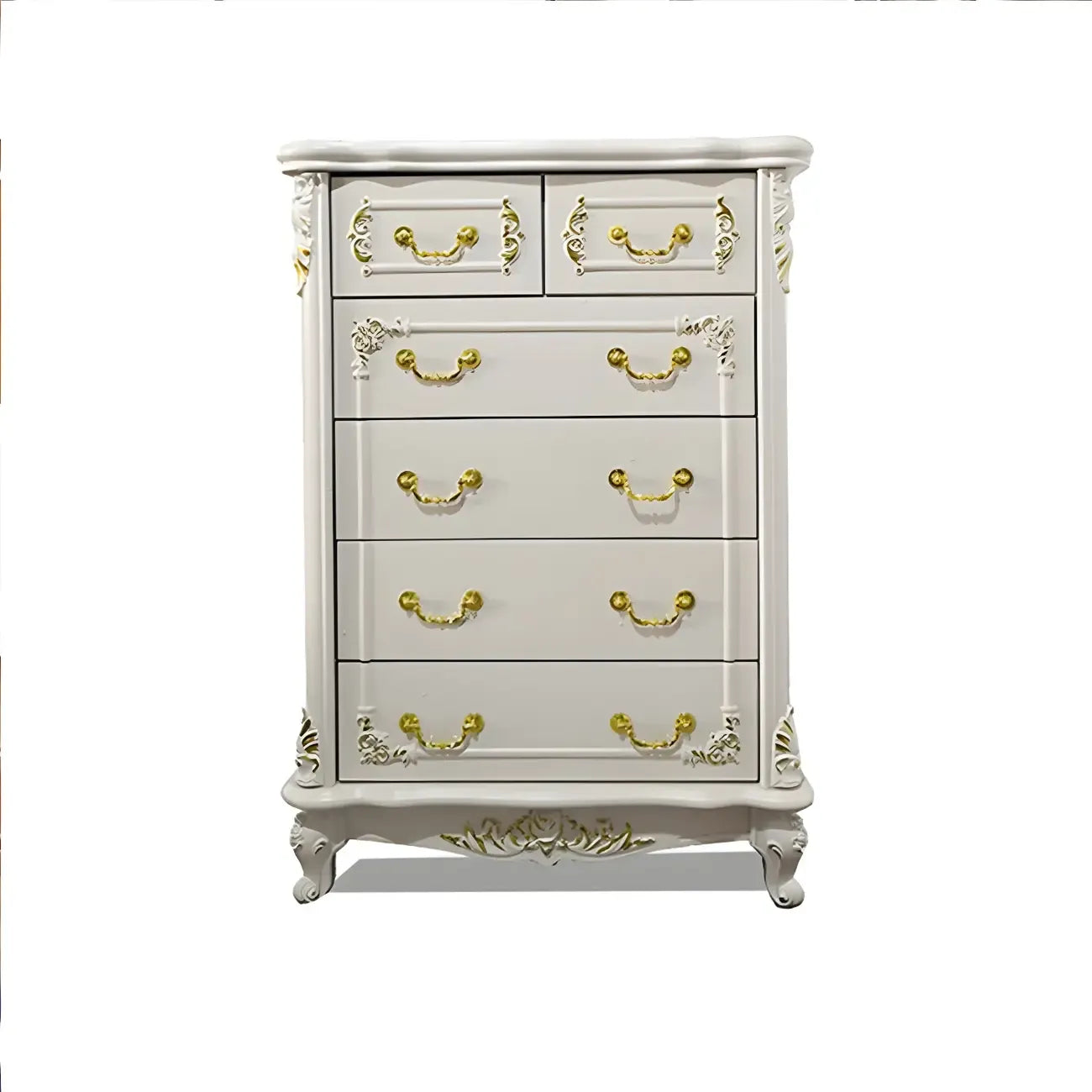 Commode classique en bois blanc avec coffre de rangement