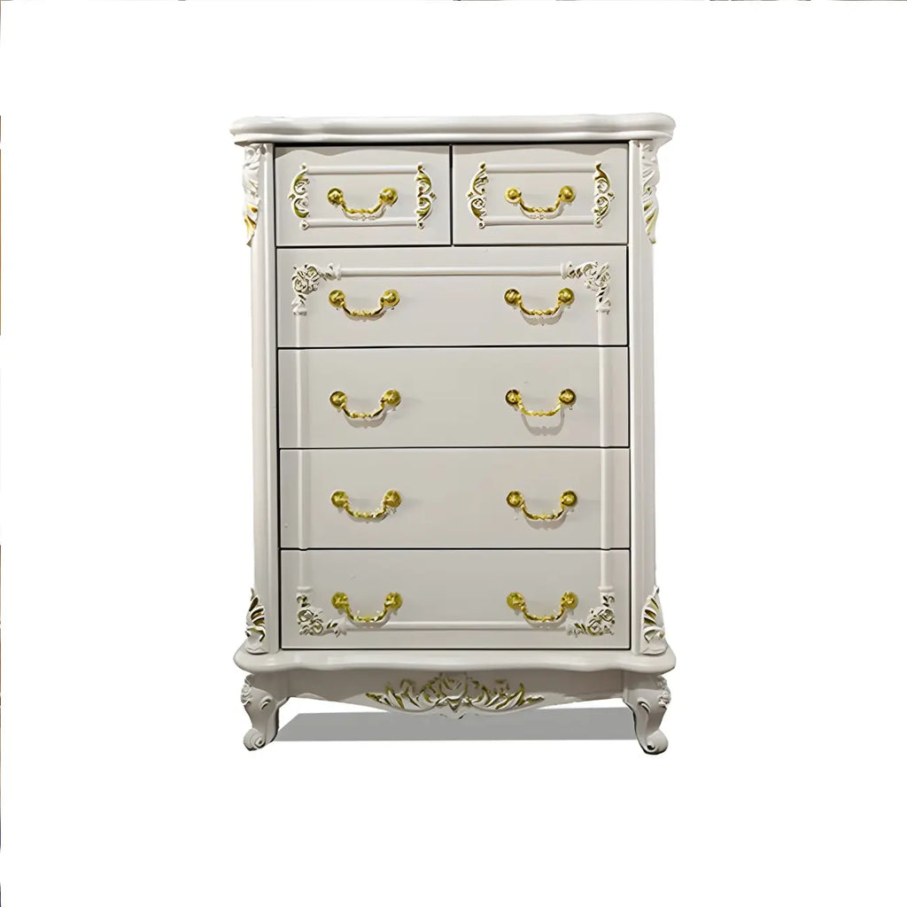 Commode classique en bois blanc avec coffre de rangement