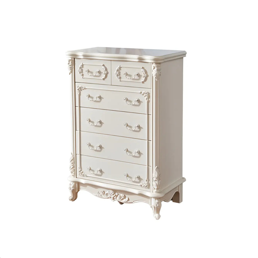 Commode classique en bois blanc avec coffre de rangement