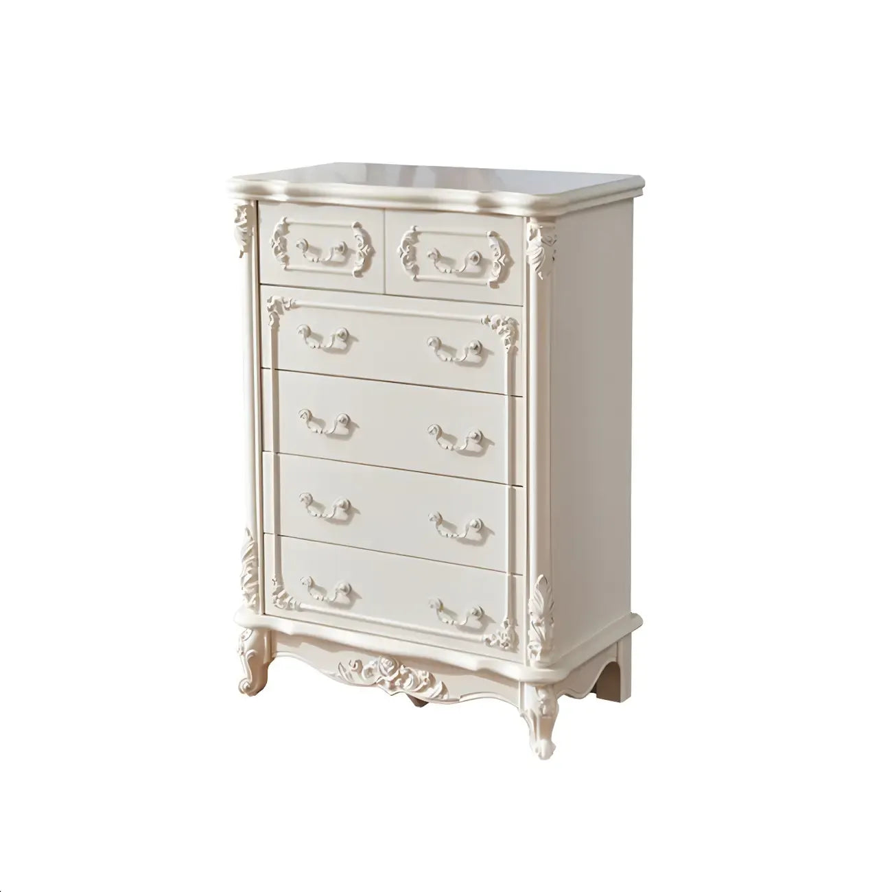 Commode classique en bois blanc avec coffre de rangement
