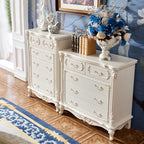 Commode classique en bois blanc avec coffre de rangement