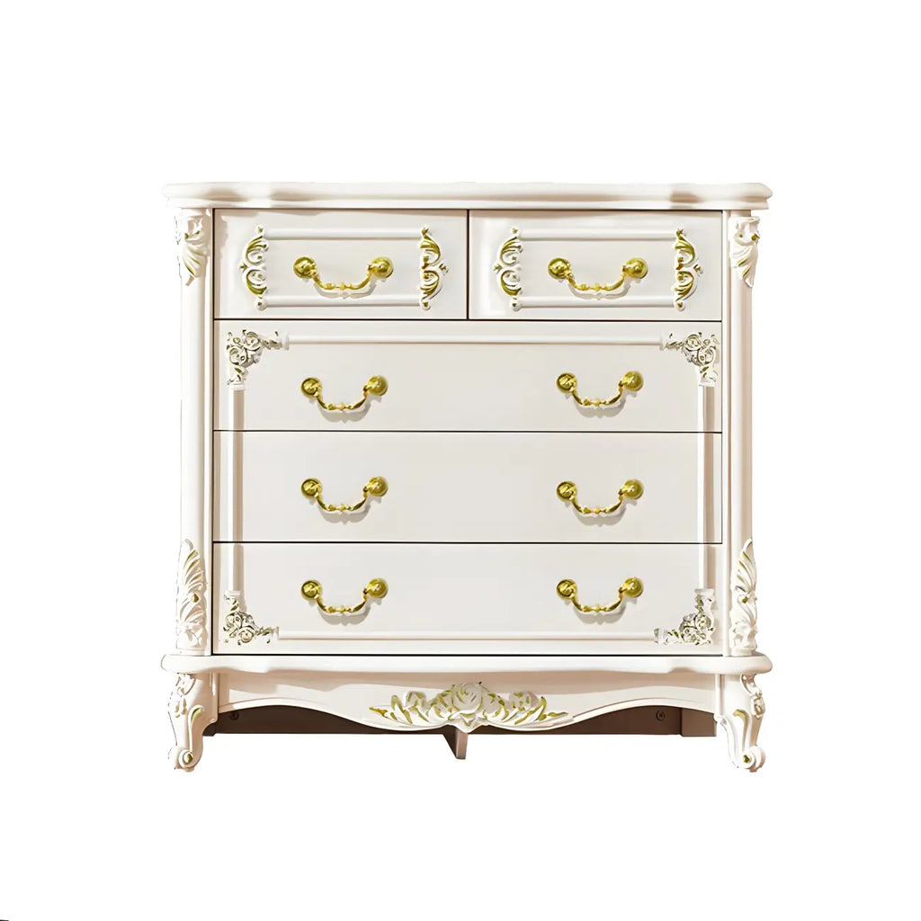 Commode classique en bois blanc avec coffre de rangement