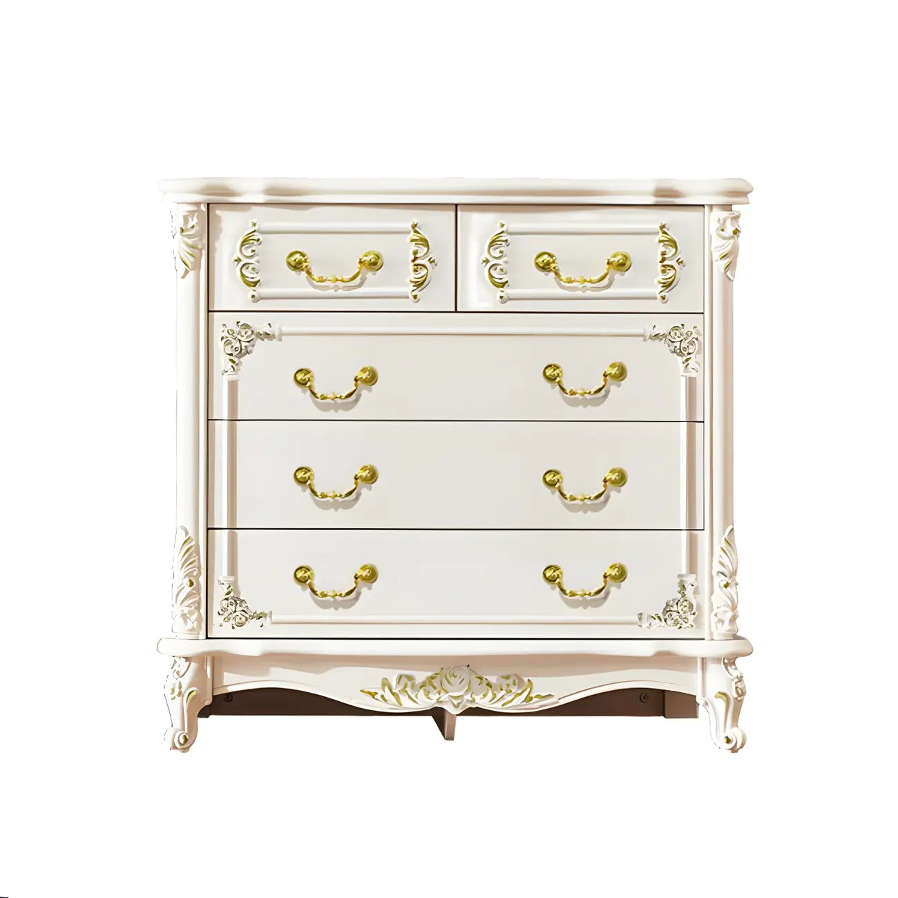 Commode classique en bois blanc avec coffre de rangement
