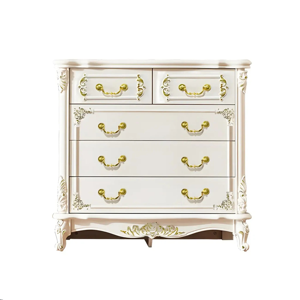 Commode classique en bois blanc avec coffre de rangement