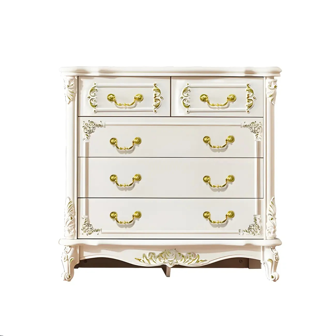 Commode classique en bois blanc avec coffre de rangement