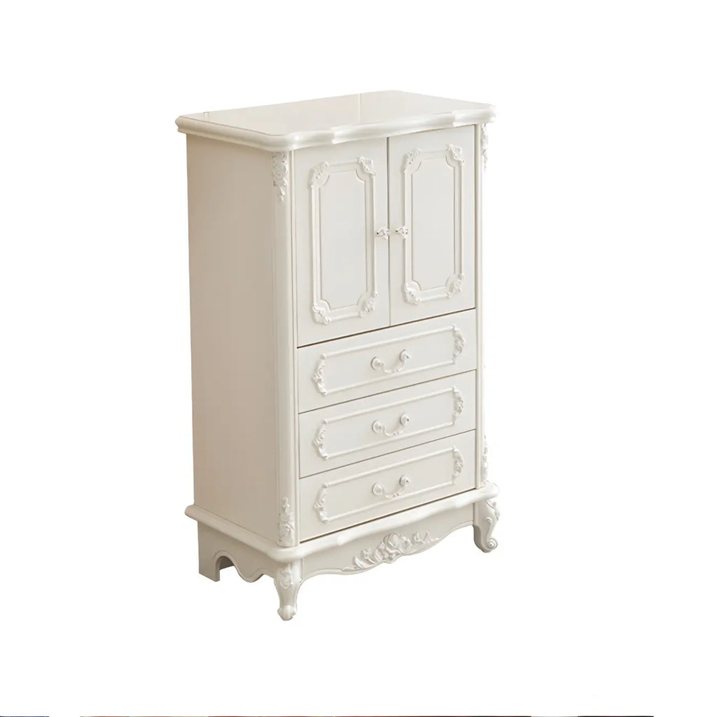 Commode classique en bois blanc avec coffre de rangement