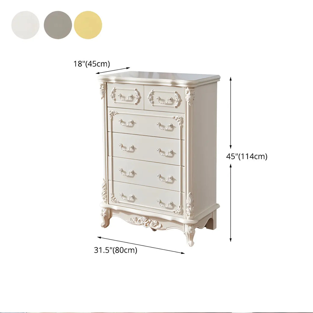 Commode classique en bois blanc avec coffre de rangement